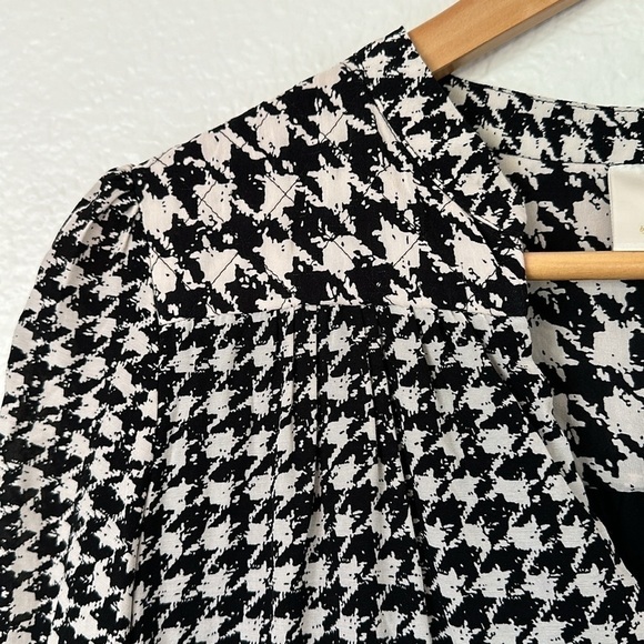 Anthropologie Maeve black white check pleated dress small - Picture 4 of 8